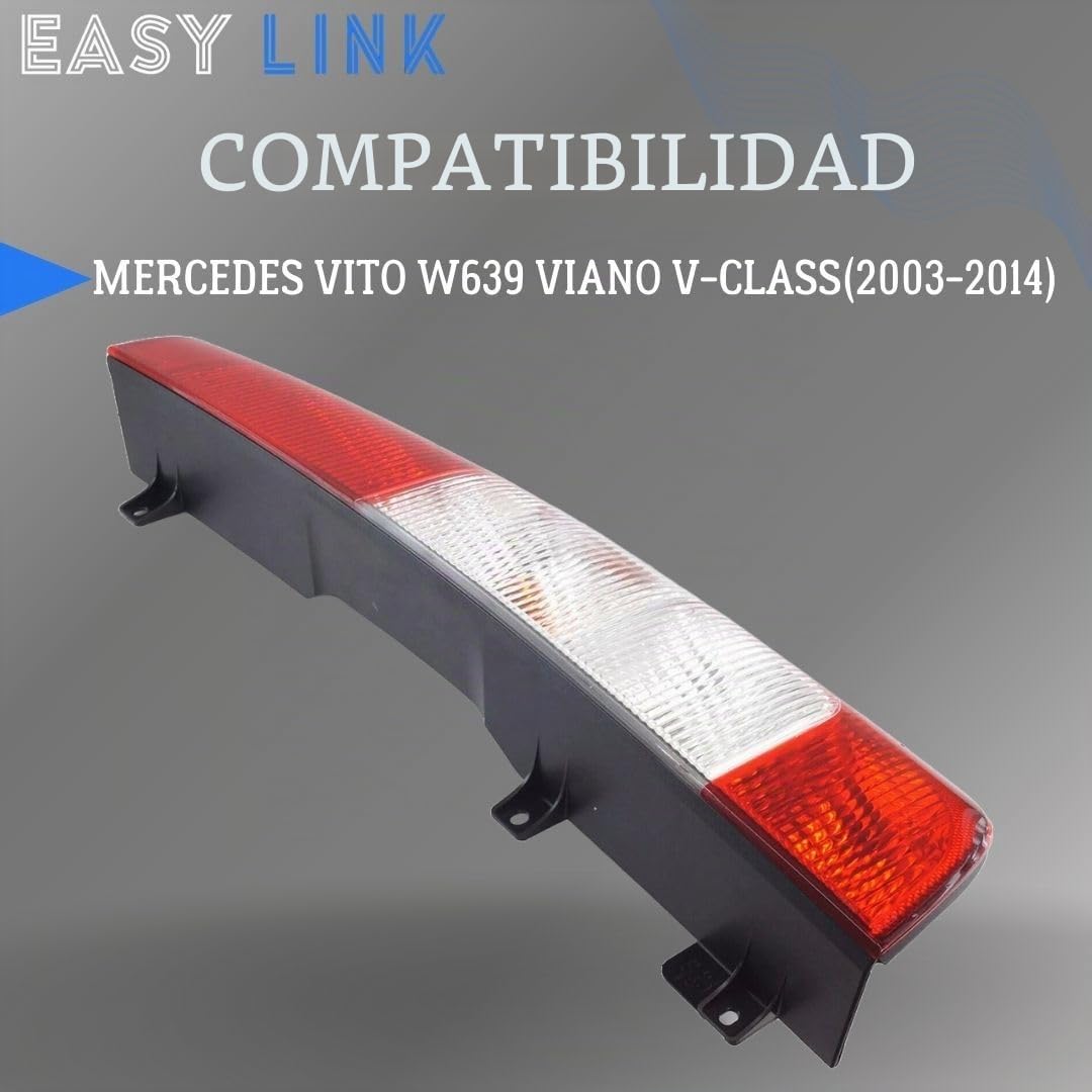 Luz Trasera Derecha Compatible con Mercedes Vito W639 Viano Clase V 2003-2014 E-Prueba A6398200264 6398200264