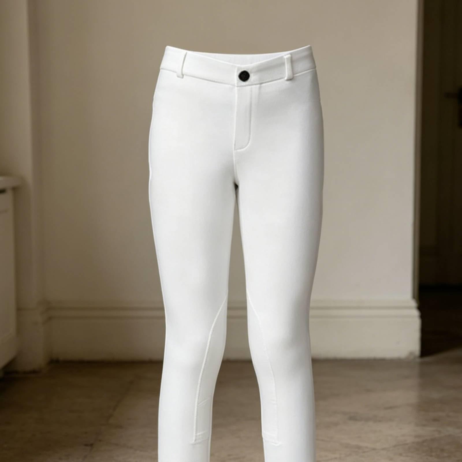 Baoblaze Pantalones de Equitación para Niños Pantalones Breeches Jodhpurs Mallas con Tejido Amable con la Piel y Buena Ventilación Ajuste Cercano Que Mejora la, White, 160