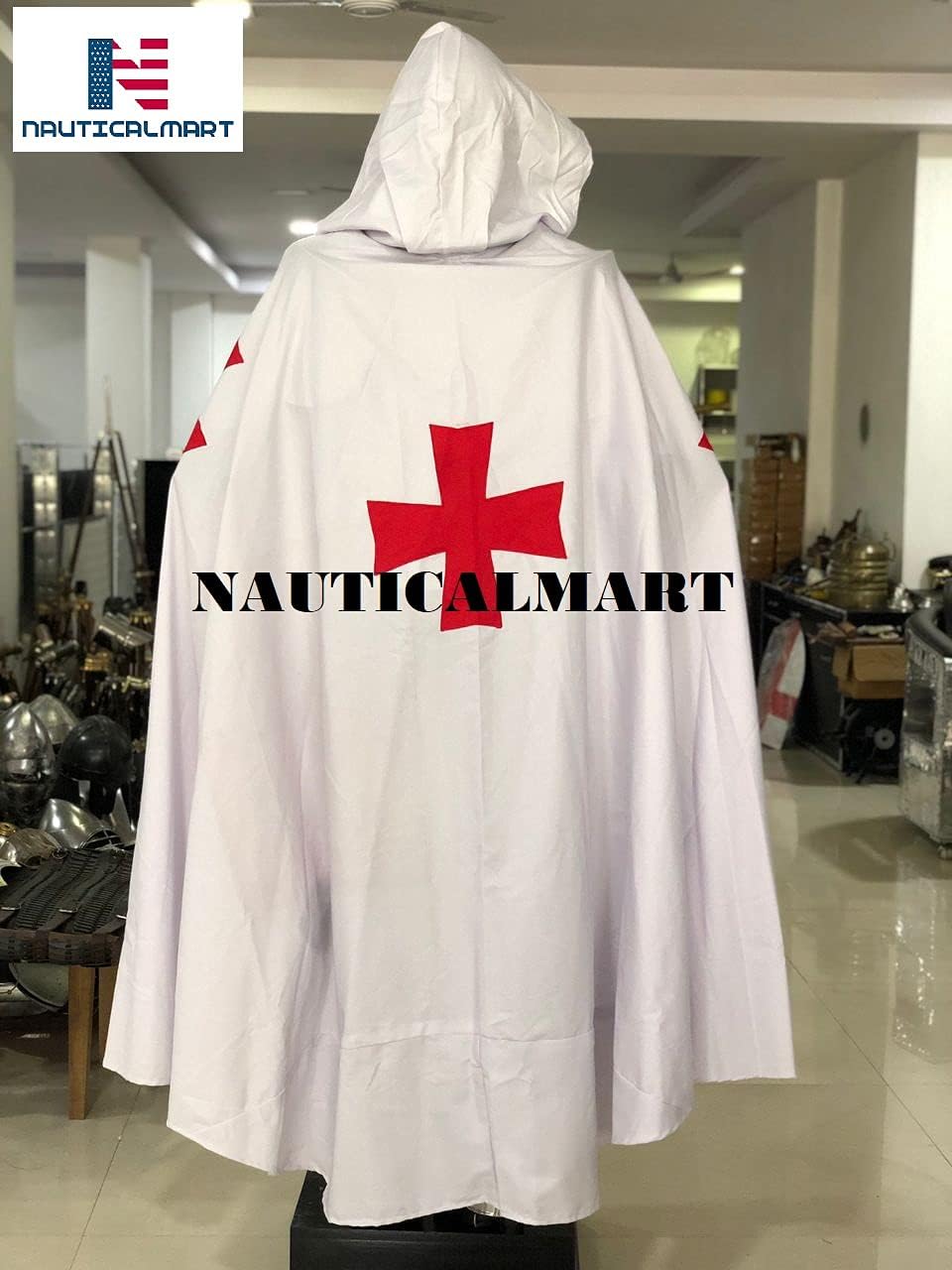 Nautical-Mart Medieval Wearable Knight Crusader Full Suit of Armor w/Tunic LARP Halloween Costume