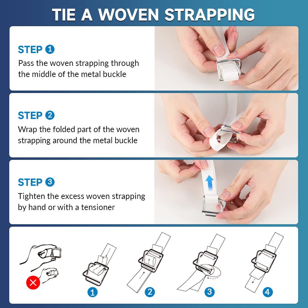 BAOSHISHAN Banding Strapping Kit Packaging 3/4'' Width 328' Length Woven Cord Strapping Heavy Duty Pallet Strapping Kit