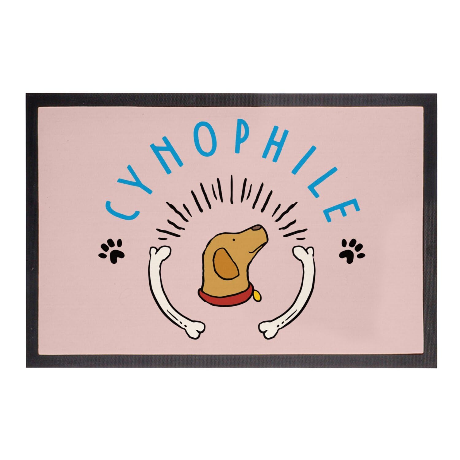 Paillasson rose cynophile pour entrée | Tapis chien et chiot 60x40 cm