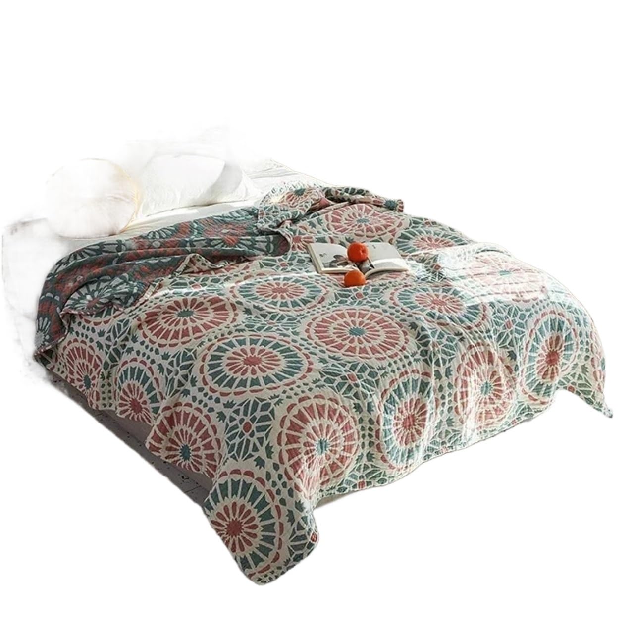 HKSDKABOP Multicolor Muslin Throw Blanket Multiple Sizes Breathable Bedspread(Color4,150x200cm)