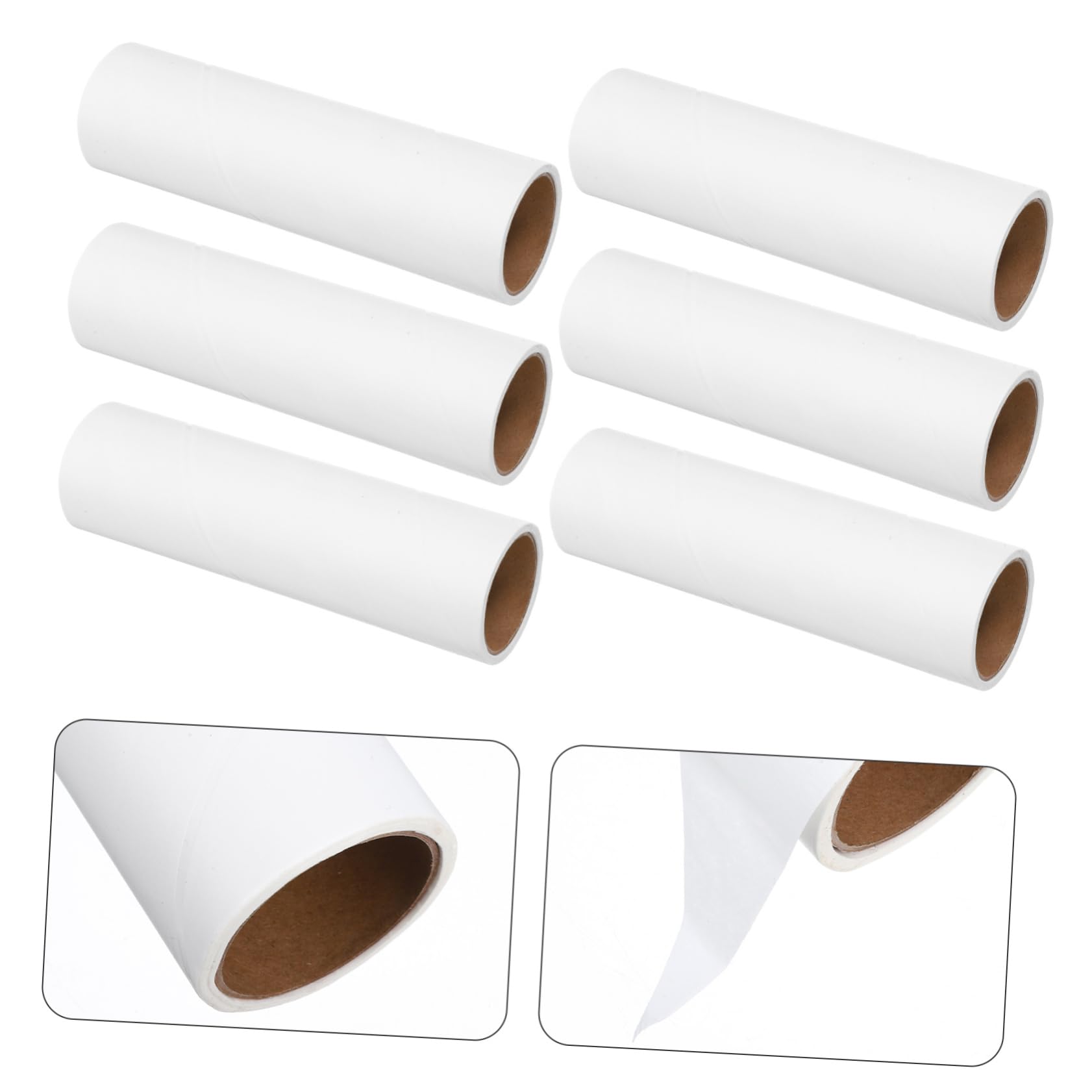 Ipetboom Rodillo Quitapelusas de Repuesto, 10 Rollos de Papel Blanco, 50 Hojas por Rollo, Adhesivo para Ropa y Cama, Fácil de Cambiar