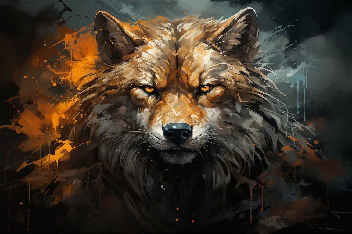DIY Diamond Painting Loup Carré 60x80cm, le cadeau créatif idéal