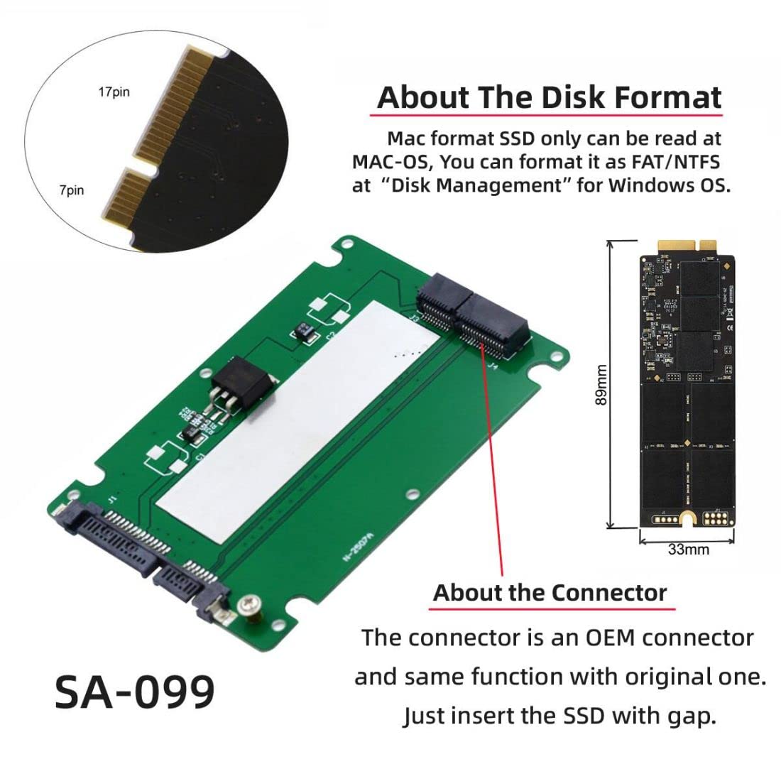 chenyang 17+7Pin MAC SSD to 2.5