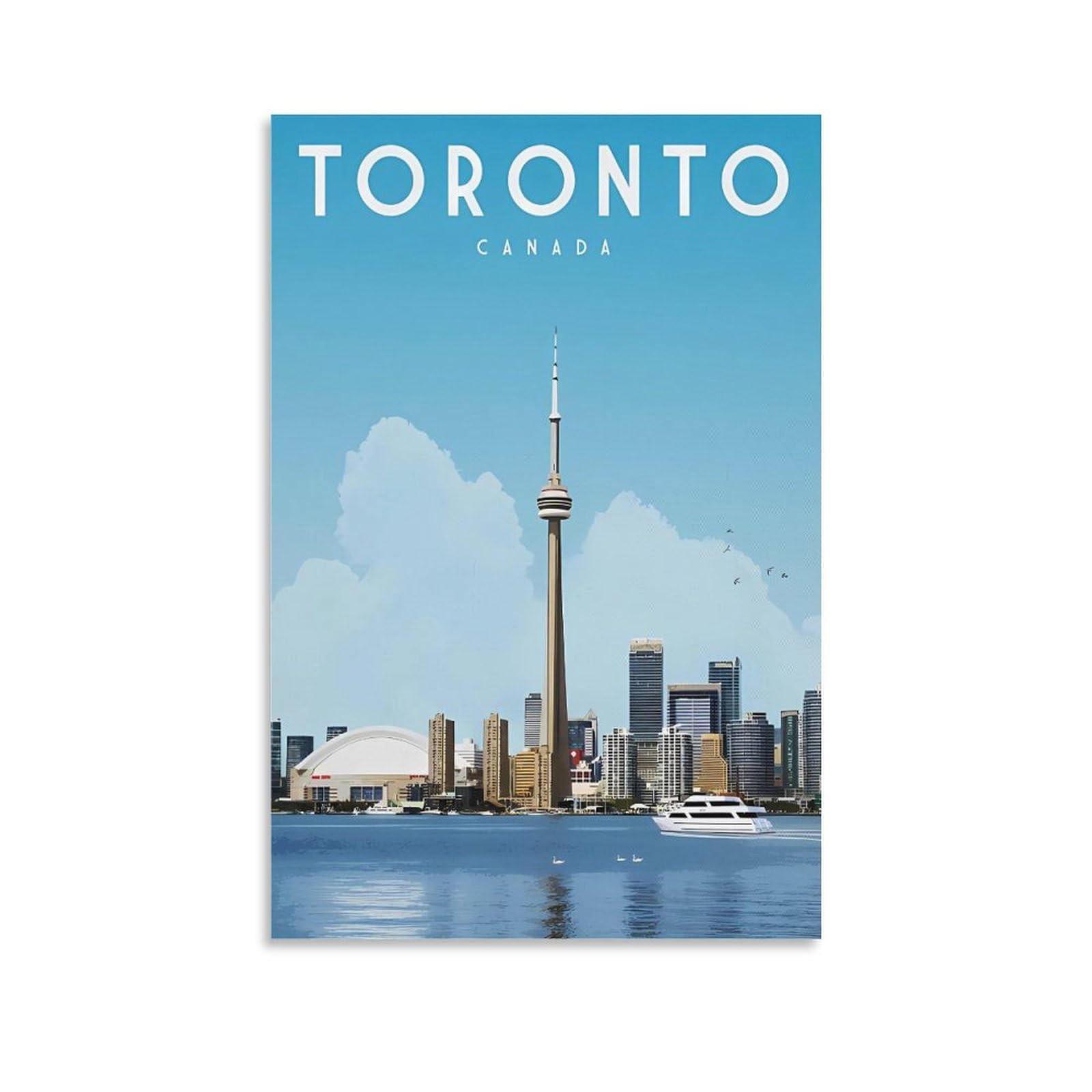 Orbana Unframe-Style Toronto Canada Vintage Travel Posters 20X30inch(50X75cm) Canvas Print For Living Room, Bedroom, Dorm, Home, Office Wall Decoration
