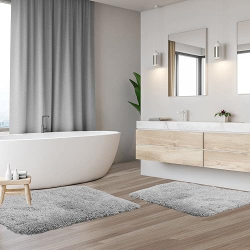 Miniatura 2 de 3 Piece Beautiful Ultra Soft Cute Bathroom Rugs Sizes 17 x 24/20 x 32/20 x 24 | All Season Gentle Feel Super Luxury Thick Extra Cool Plush Silver