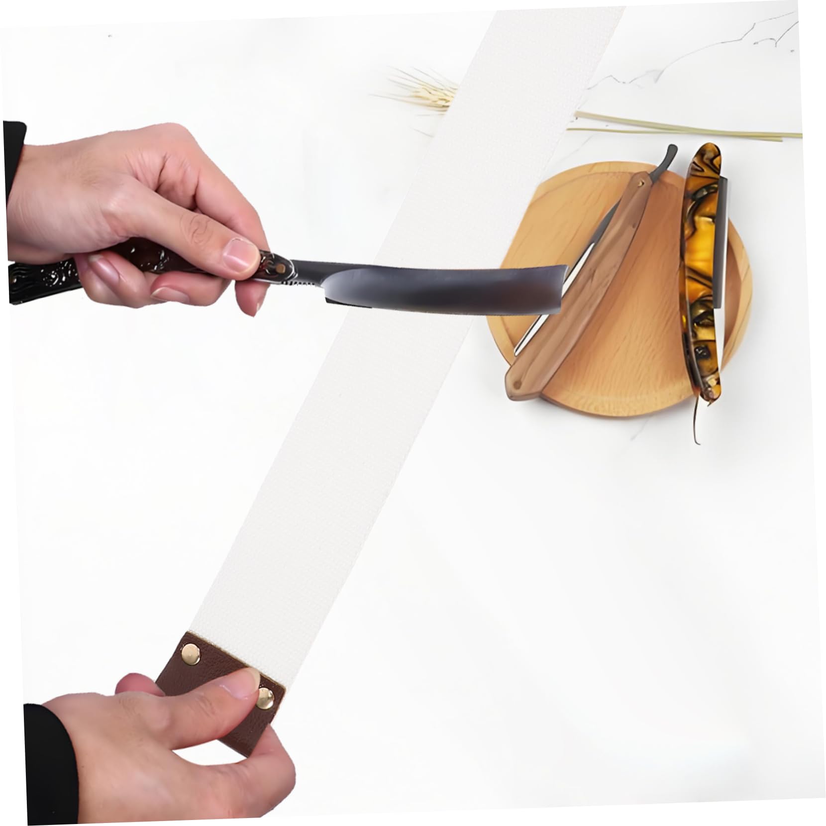 SOESFOUFU Sharpening Strap Strop for Straight Old Fashion Straps to Sharpen Barber Sharpener
