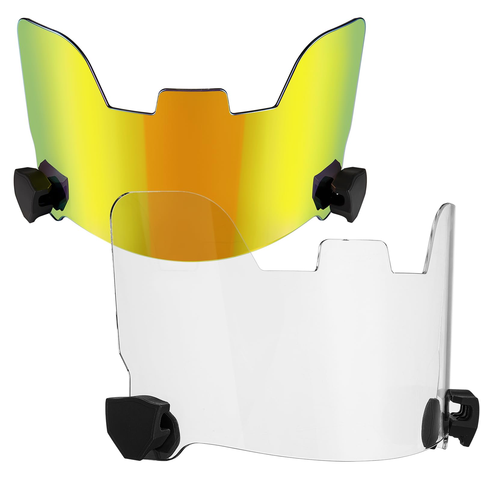 Xuhal 2 Pcs Football Visor for Youth Adult Football Helmet Visor Lacrosse Helmet Eye Shield Eye Protection for Sport(Clear and Gold)