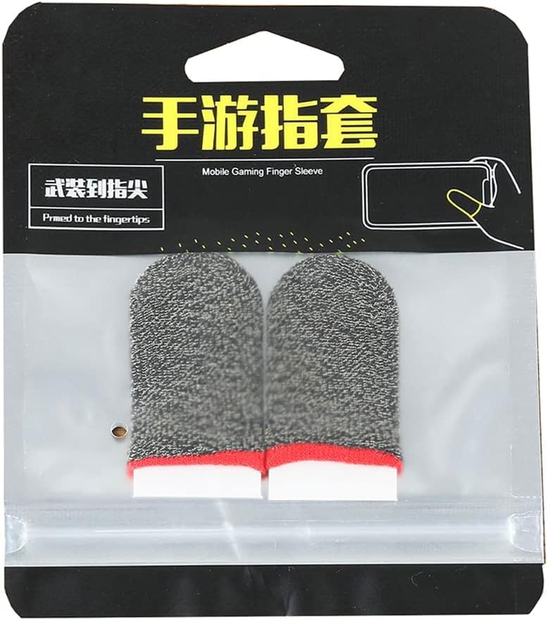 Mobile Game Controller Finger Sleeve Sets [1 Pack], Anti-Sweat Breathable Full Touch Screen Sensitive Shoot Aim Joysticks Finger Set for PUBG/Knives Out/Rules of Survival (Grey&Blue)