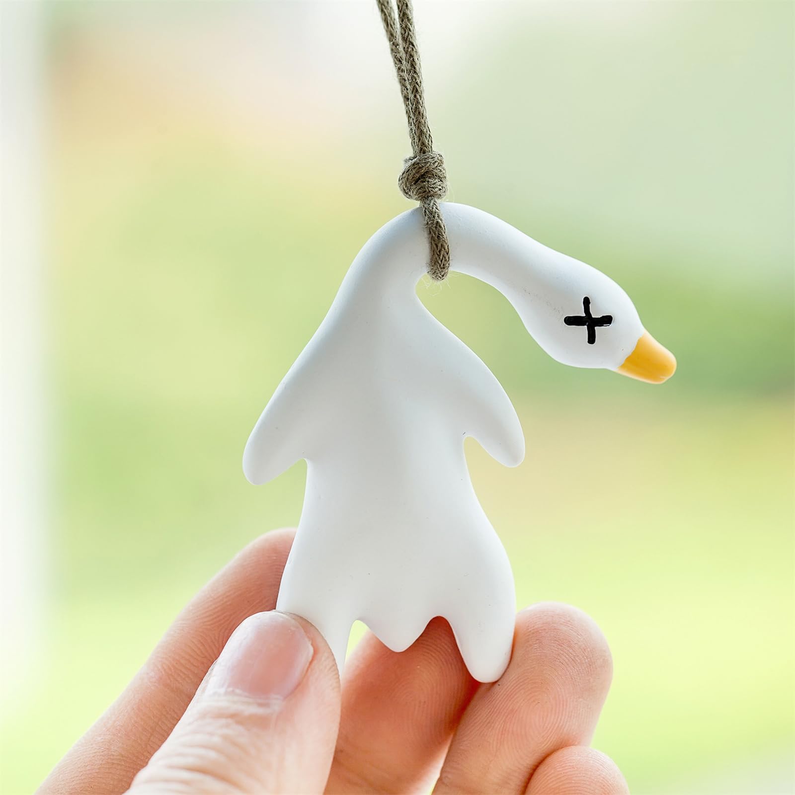 X Spring Hanging Ornament, Cute Swinging Roast Duck Mirror Accessories, Pendant, Interior Charms Decoration, Gift Rearview Mirror Charms for Car