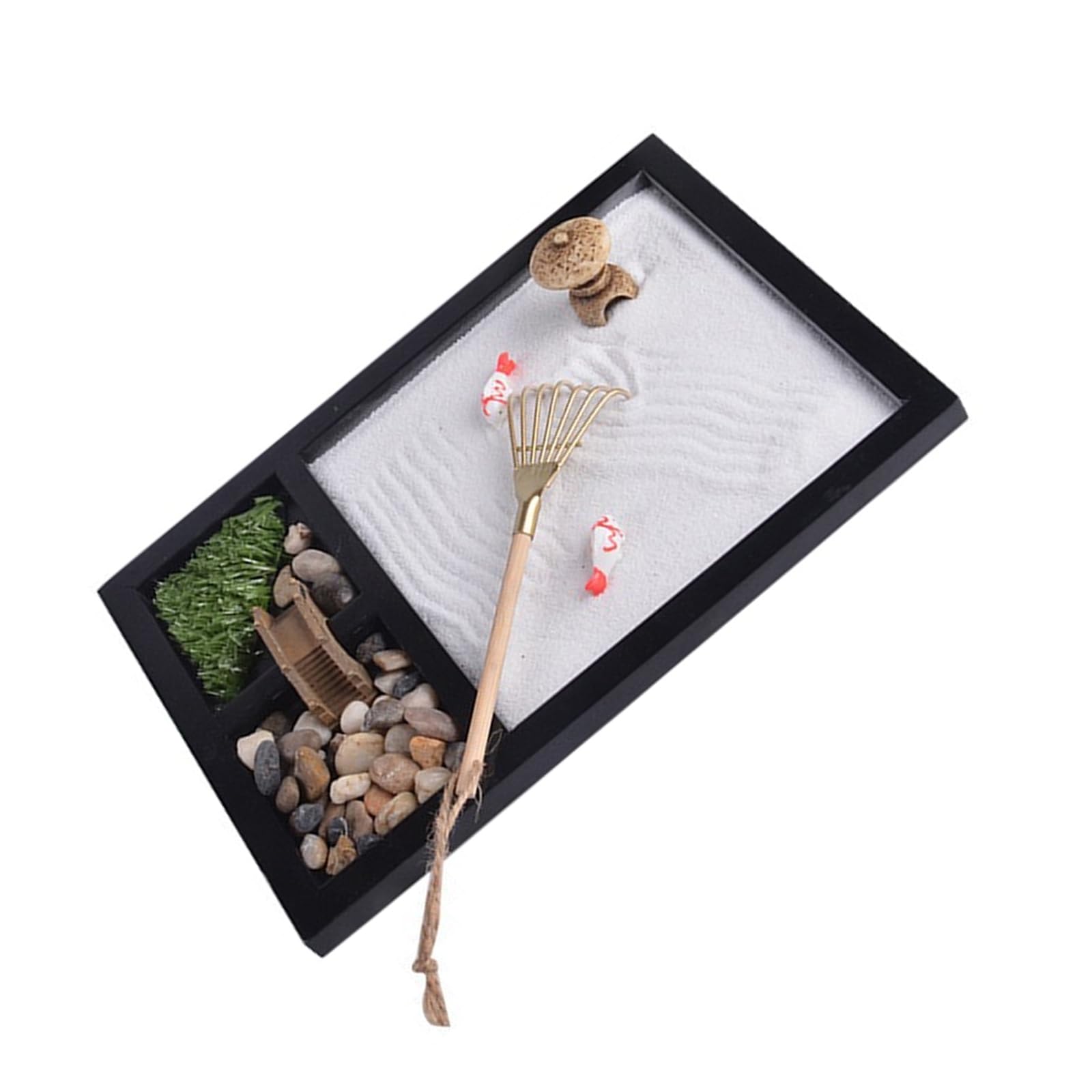 Vassoio sabbia paesaggio con ponte per Desktop Decor