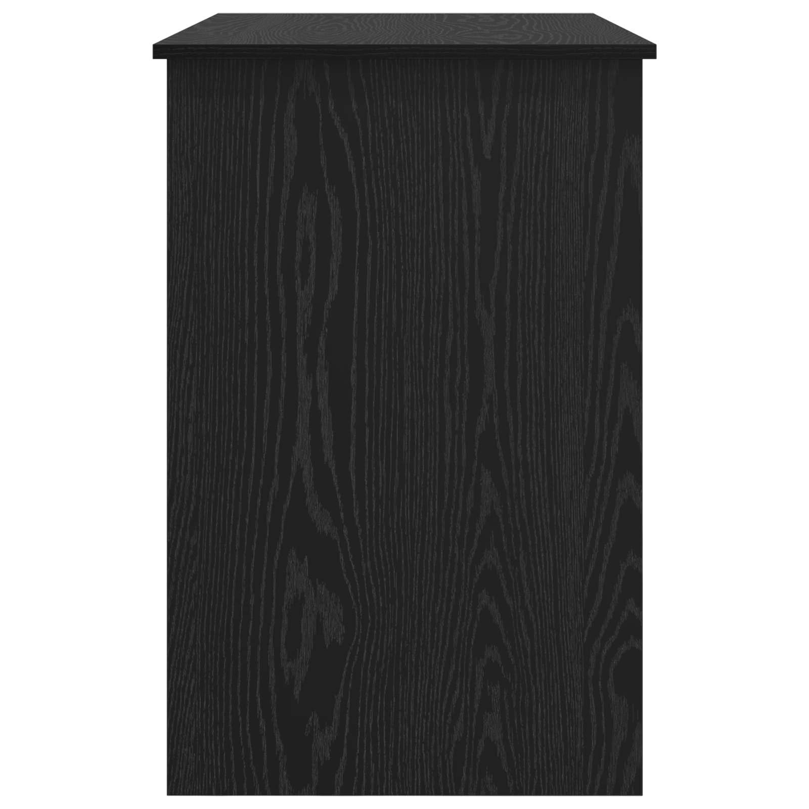 Scrivania per computer con cassetto, colore nero, effetto rovere, 100 x 50 x 76 cm, compatta, salvaspazio, per casa, ufficio, studio, con spazio di archiviazione e design ergonomico