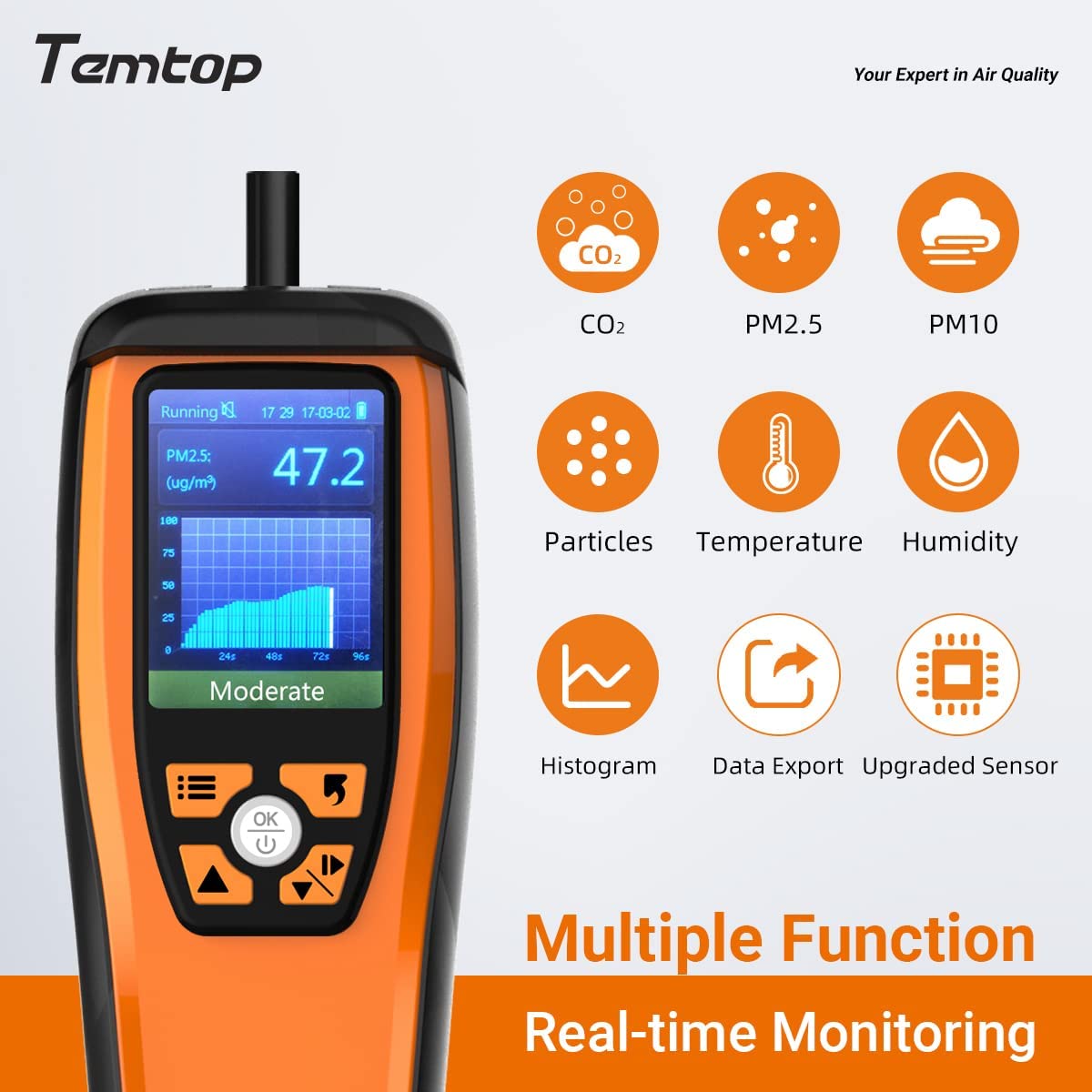 Amazon.co.jp: Temtop M2000 空気汚染測定器 大気質モニターPM2.5 PM10