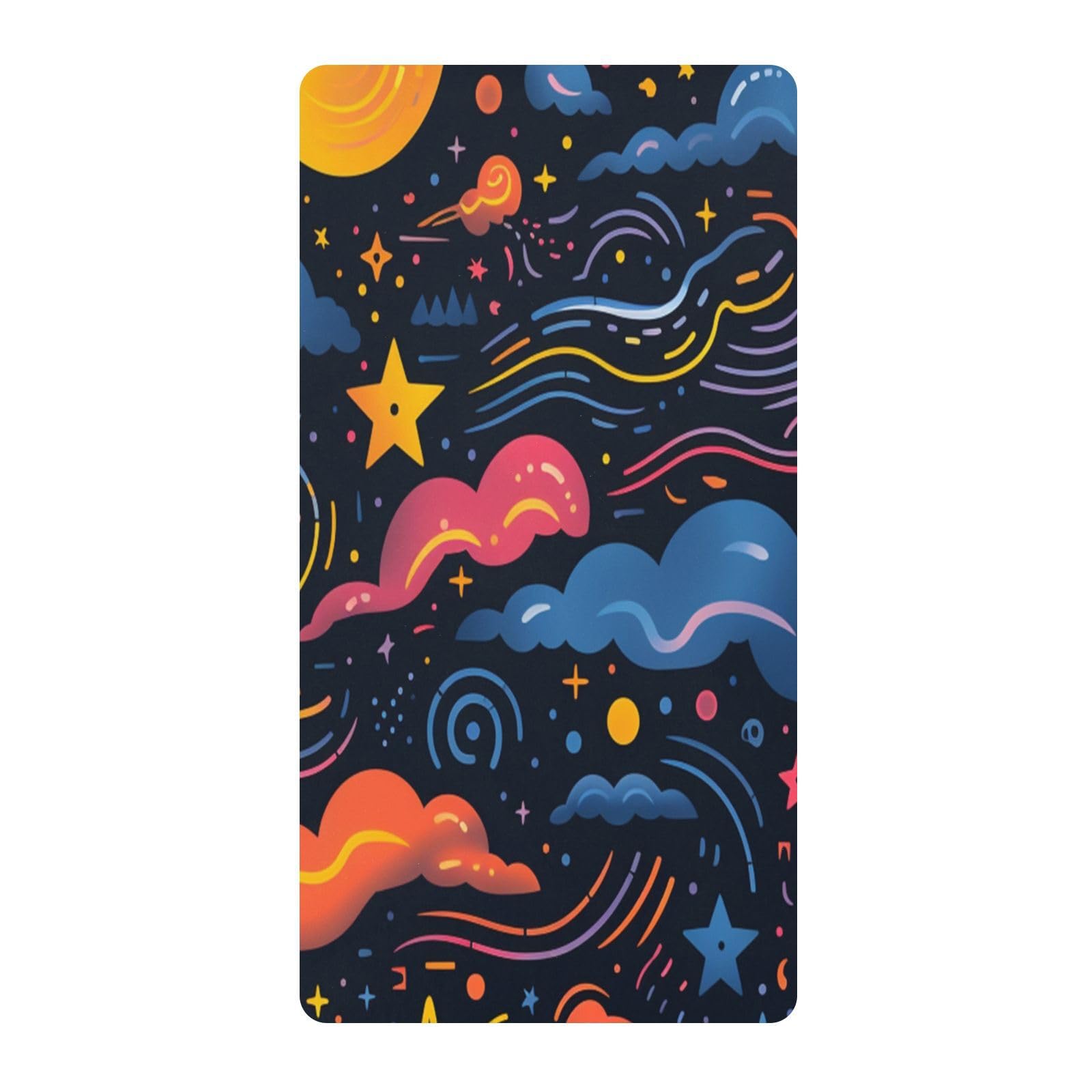 Dessin Animé éToiles Bleu Galaxie Drap Housse pour Lit BéBé en Coton Doux,Adapté au Matelas Parc