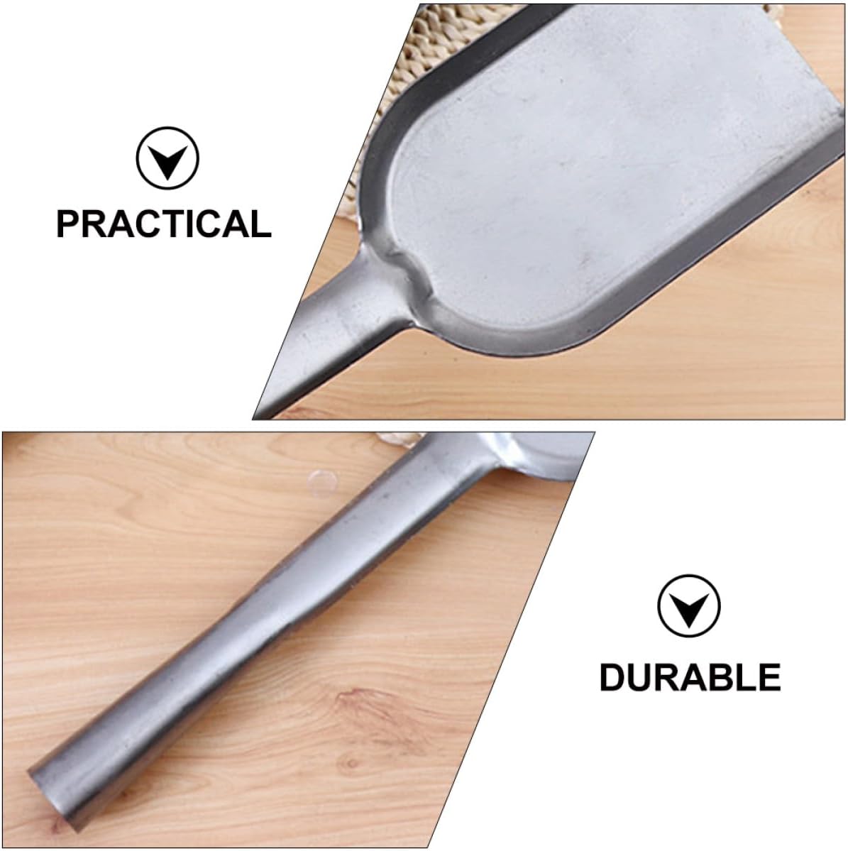 2Pcs Long Handle Shovels for Kitchen and BBQ Ash Removal Lightweight Grey Stove Shovels for Home Cooking Party Use and Fireplace Cleaning