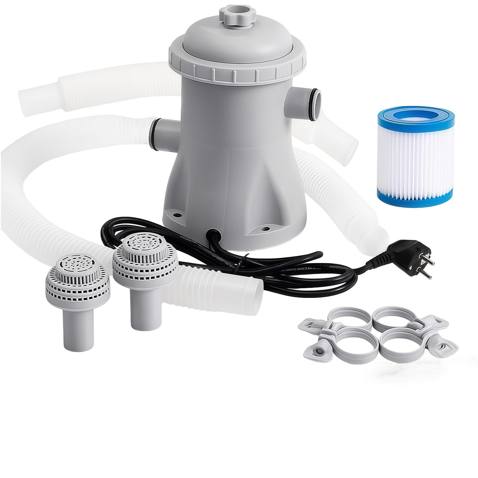 Pompe Piscine, Pompe Filtration Piscines, Système de Filtration pour Piscine Hors Sol 300 Gph avec Filtre à Cartouche électrique, Circulation d'eau claire,pour Piscines de Petite et Moyenne Taille