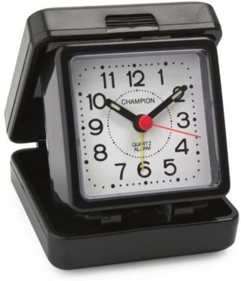 Champion Folding Basic Travel Alarm Clock TR50 (Black)