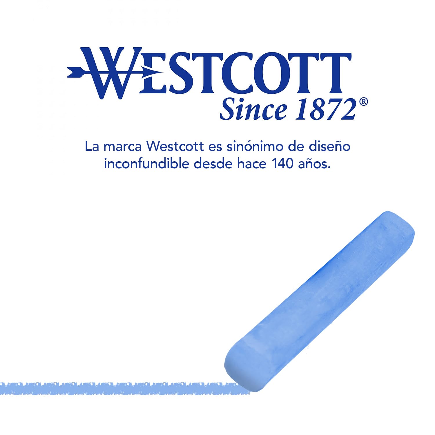 Westcott tiza 12 piezas de colores | paquete de 12 tizas de pizarra con 1,2cm ⌀ en colores brillantes | poco polvo y fácil de limpiar | 8,5cm de largo palos de tiza | E-744983 00