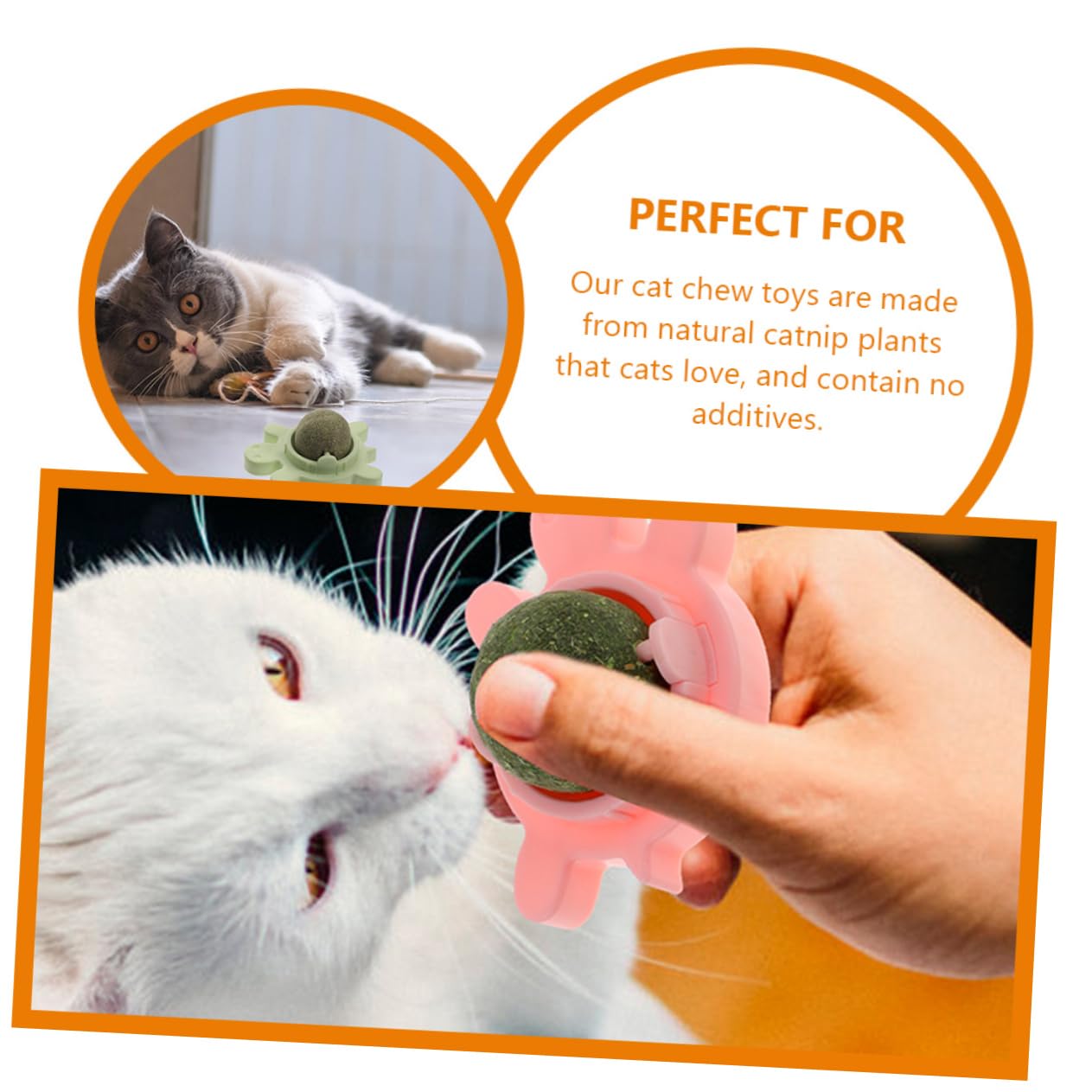 BESPORTBLE 4 Pièces Boules d'herbe à Chat Interactive Cat Toy Jouets interactifs pour Chat Jouets Chaton Boules de Dents de Chat pour Chat Boule à lécher pour Chat Jouets pour Chats PVC
