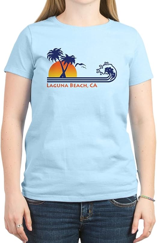 CafePress Laguna Beach Women's Light T Shirt Crew Neck Tee Amazon.co