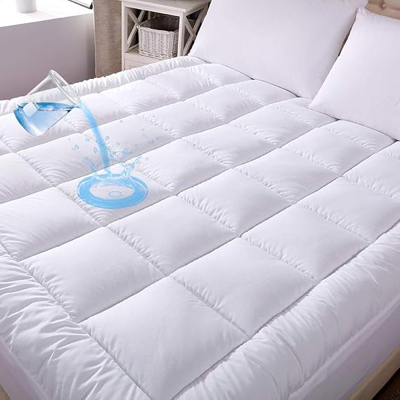 AVI Presents New Waterproof & Dustproof 400 GSM Mattress Topper - White(60