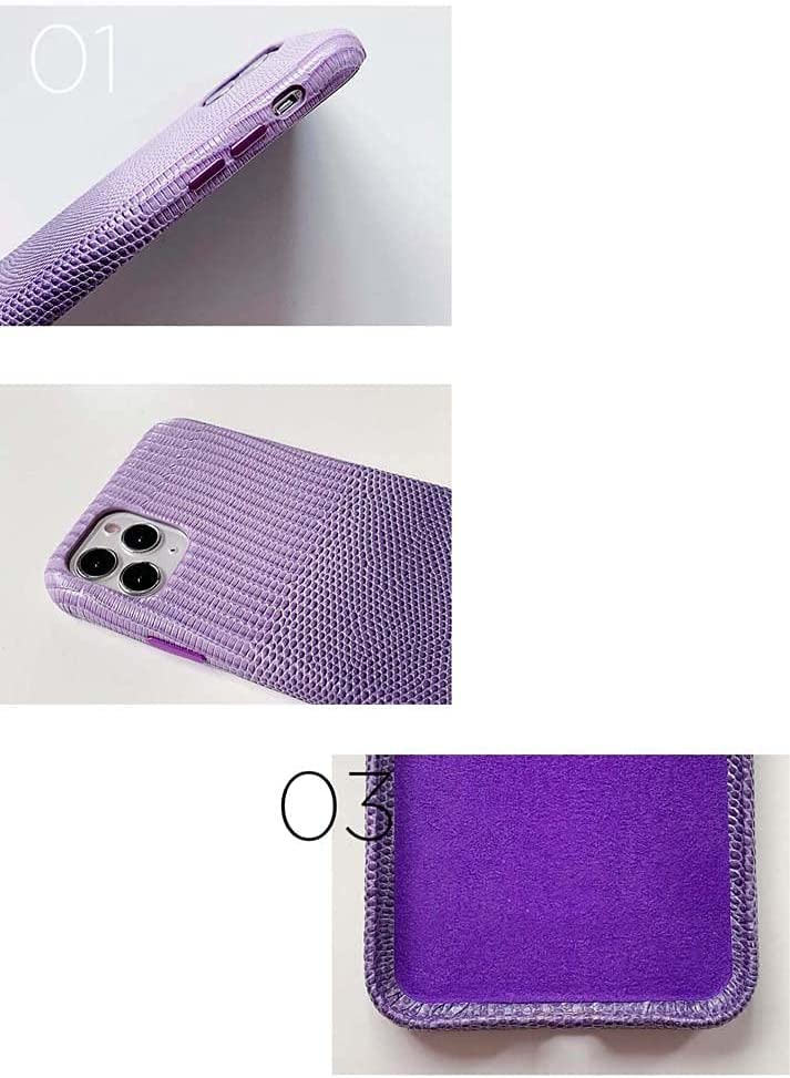 Coque cuir de vache iPhone 12 Pro SCHIK violet dégradé protection luxe - 3
