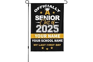 Personalized 2025 Graduation Garden Flag Custom Class of 2025 Double-Sided Banner 12x18...