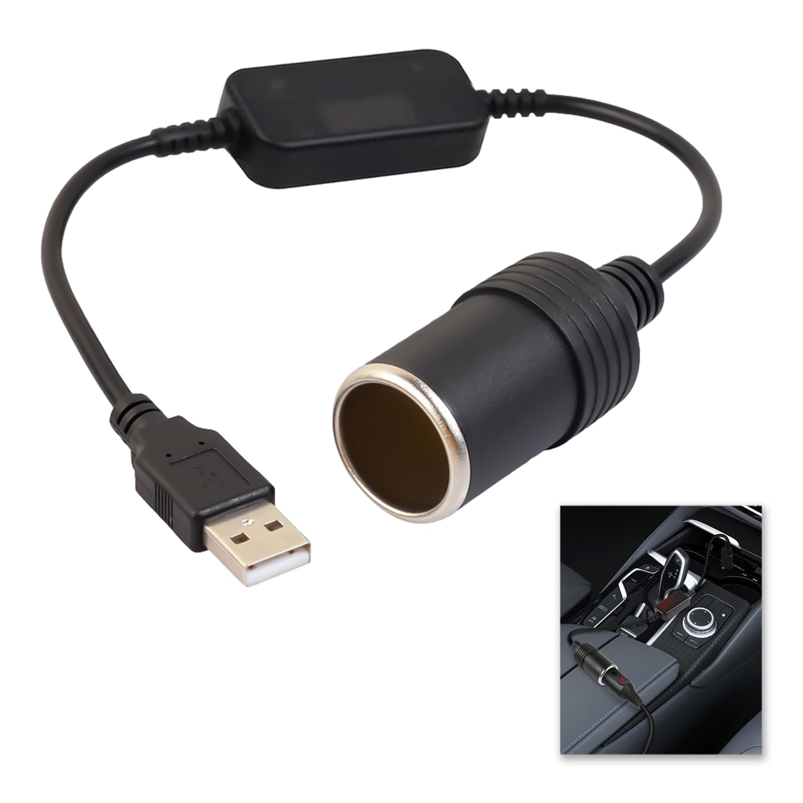 Sponsored Ad – Car Cigarette Lighter Socket, Socket Female Converter Adapter Cord, 5V USB Plug to 12V Female Converter, Safe Power Converter for Dash Cams, GPS, Electronic Devices, Car Charger, Max Power 10W