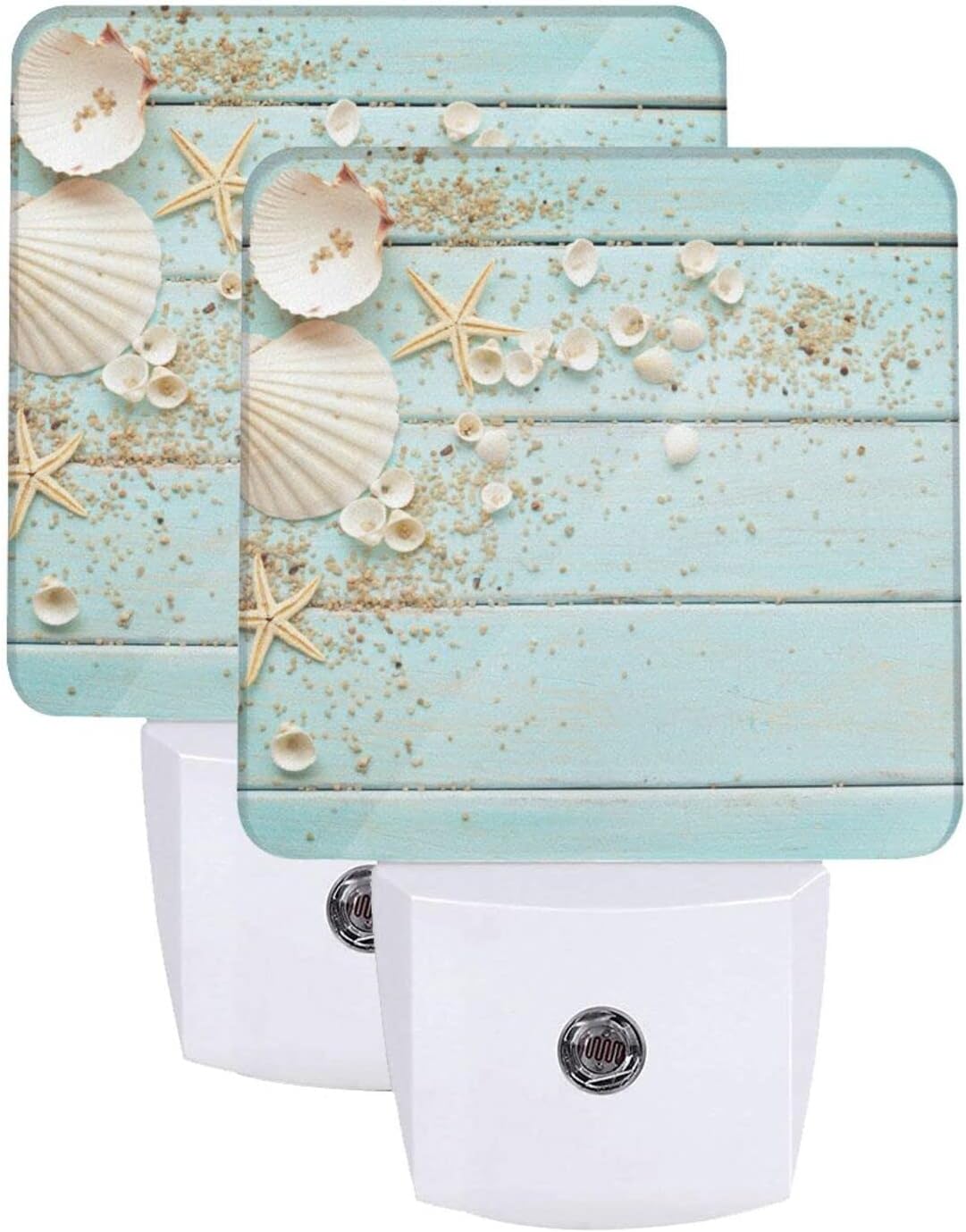 2 Piece Seashell Night Light Sea Animal Light Plug in Seashells and Sea Animal Plug in Night