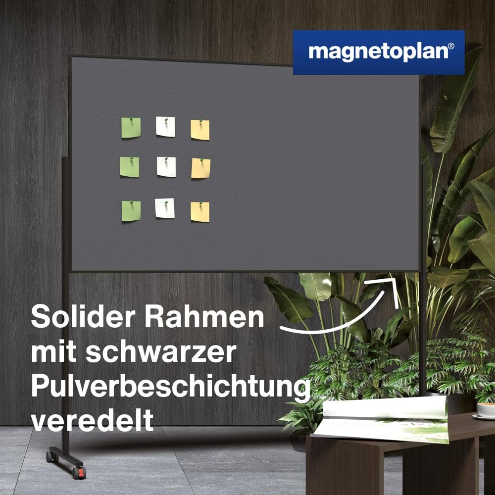 magnetoplan Design-Moderationstafel VarioPin Filz, Rahmen schwarz grau