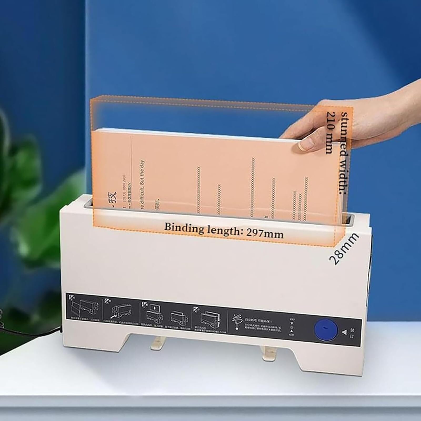 Elektryczna segregator na klej termotopliwy A4 o grubości oprawy 22mm, mieszczący jednocześnie 280 kartek papieru, doskonała segregator do dokumentów, umów, materiałów biurowych