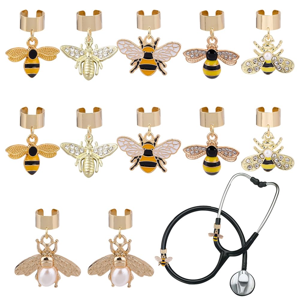 OLYCRAFT Stethoscope Charms Stethoscope Pendant Decor Stethoscope Nurse Stethoscope Accessory for Graduation Vet Doctor, No Gemstone Bee
