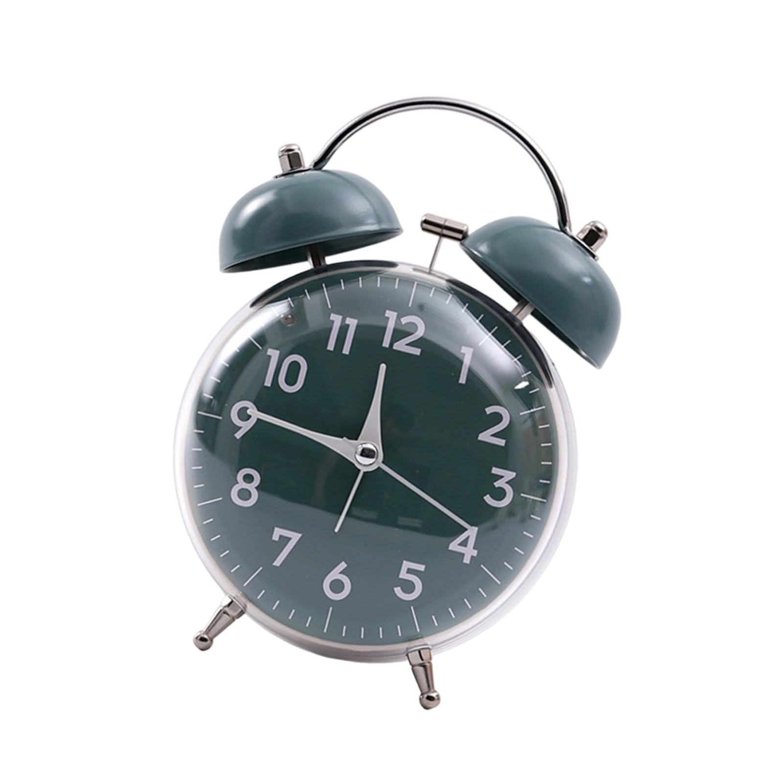 Jazuaiao Desk Clock Quiet Analog Alarm Clock with Illuminating Extra Loud Twin Bells Retro Bedroom Alarm for Dead