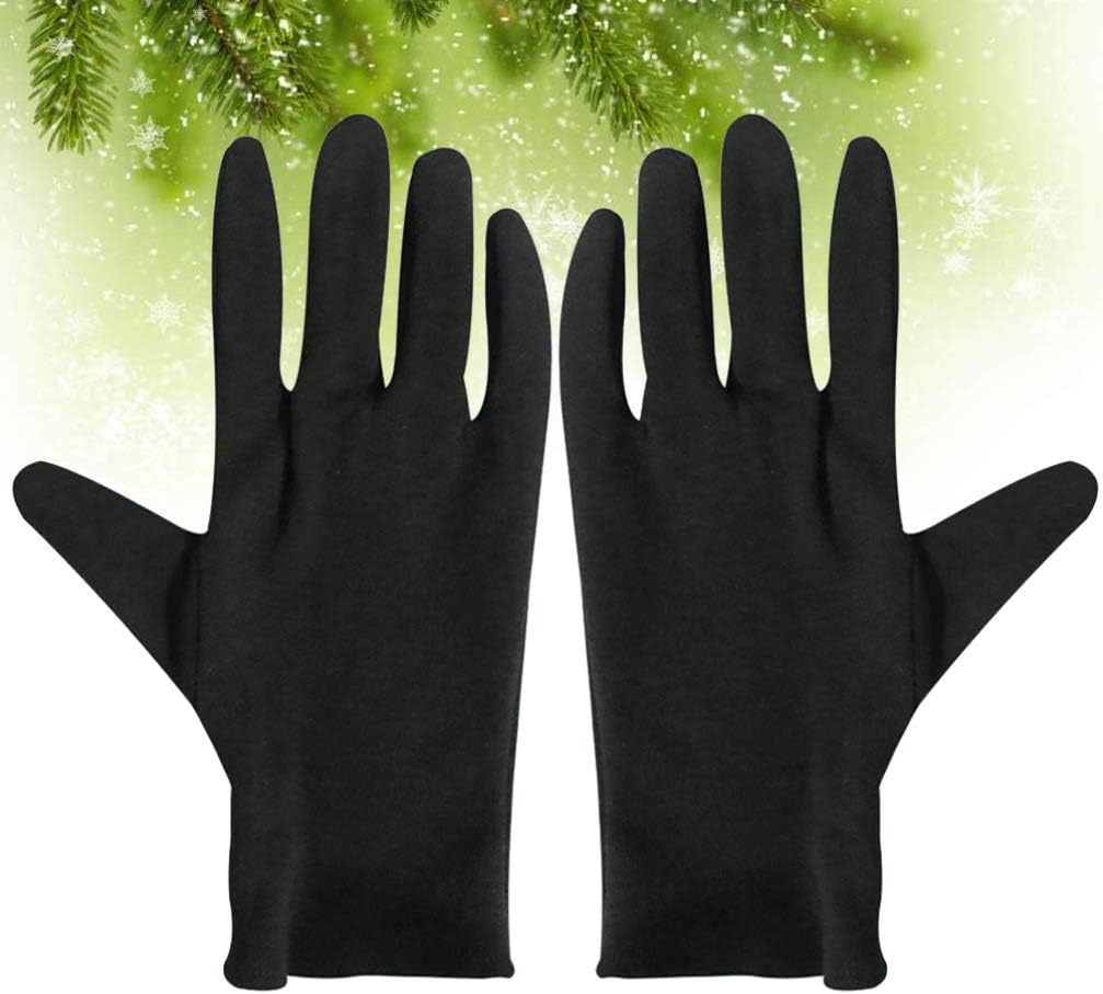 FOMIYES Cotton Gloves 12 Pairs Dry Hands Moisturizing Serving Archival Cleaning Jewelry Silver Inspection Gloves