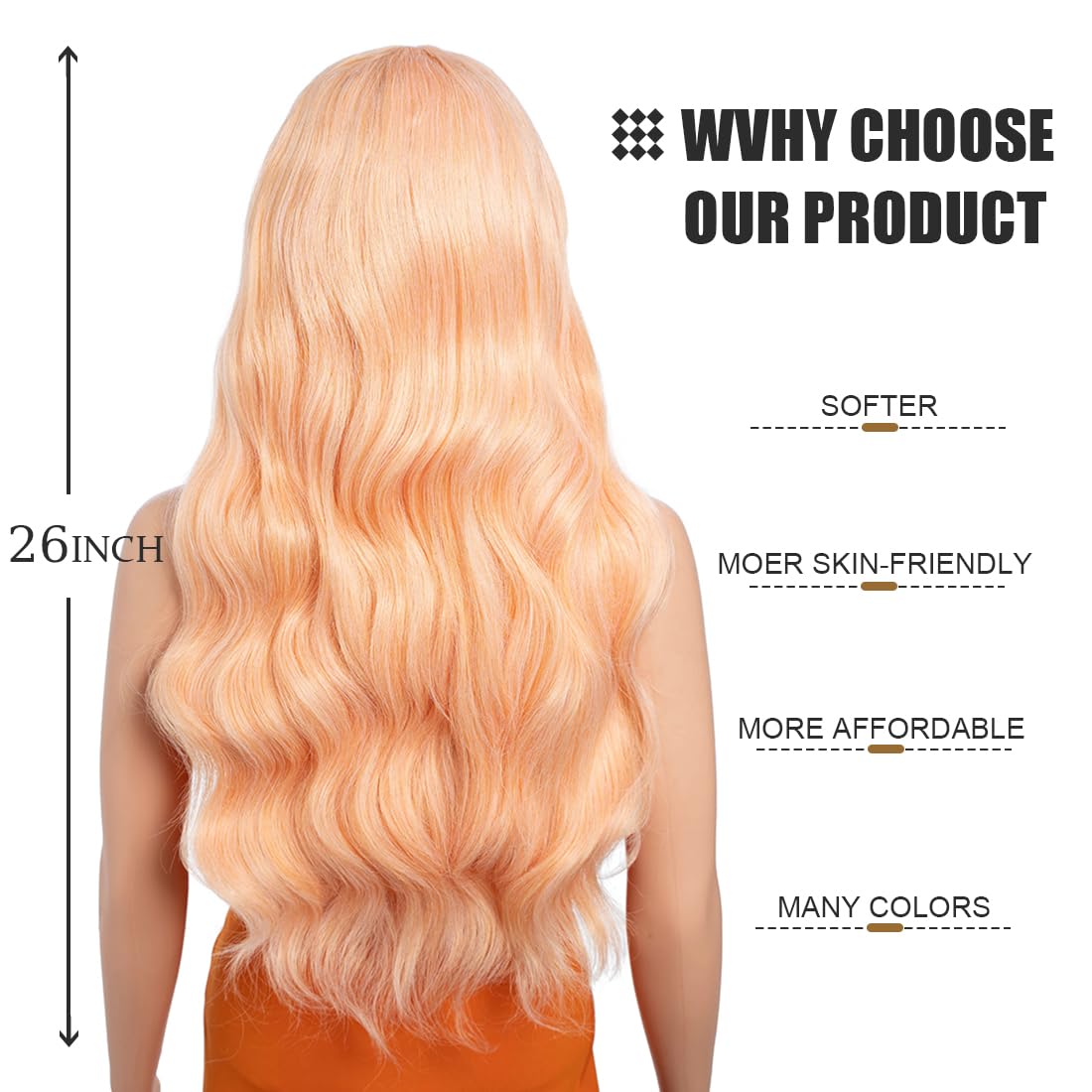 26 Inch Long Wavy Wigs for Women Black Wig with Bangs Ombre Brown Wig with Dark Roots Long Layered Wig Heat Resistant Synthetic Wig Natural Looking Wigs for Daily Party Use(TFC22) - Image 4