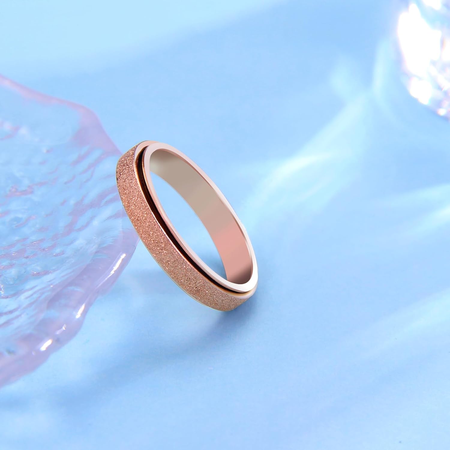 Anxiety Spinner Ring: Fidget Ring for Women - Anti-Anxiety Gift for Teen Girls & Boys (Size 6-10)