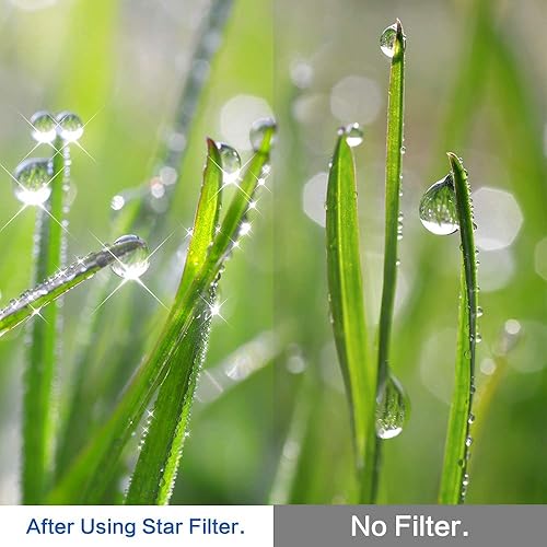 Miniatura 3 de Filtro de estrella de 2.165 in, 4 piezas de filtro de lente Starburst (4 puntos, 6 puntos, 8 puntos, 12 puntos) con tapa de lente central para Canon