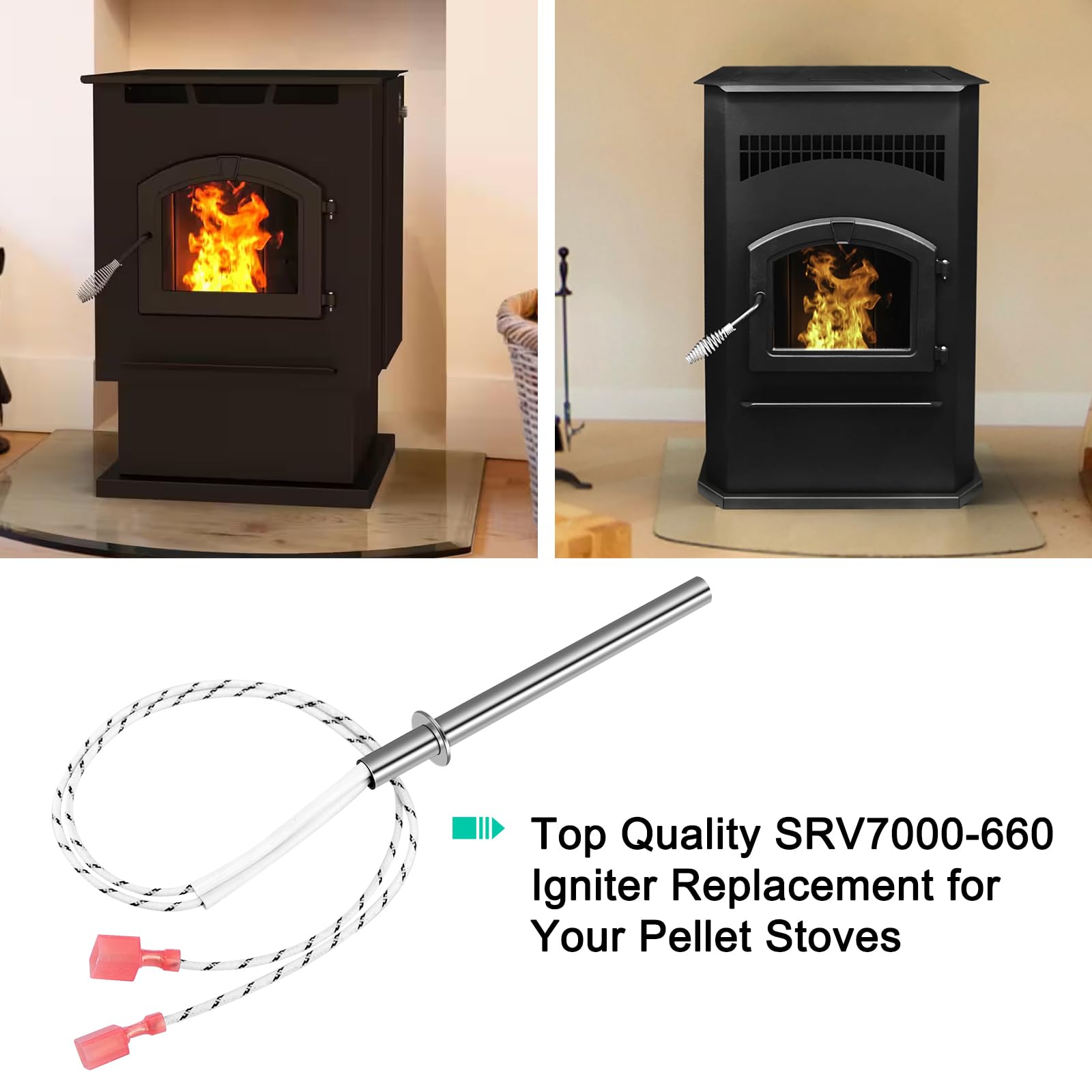 SRV7000-660-AMP - Encendedor de repuesto compatible con el encendedor de estufa de pellets Pelpro y el encendedor de estufas de pellets Pleasant Hearth, 300 W