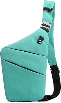 Anti Theft Crossbody Bags for Women, Shoulder Bag Anti-theft Design for Travel, Sport Light Blue - Right Shoulder