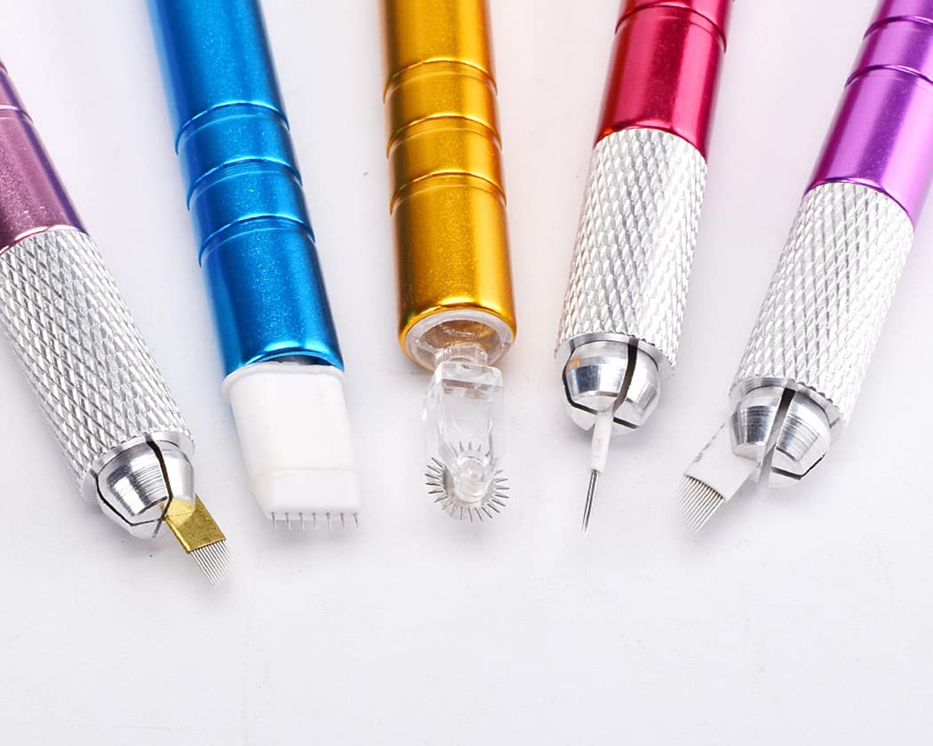 XIAOYU 10 Pieces Microblading Pens Manual Eyebrow Tattoo Pens Light Microblading Handles for Makeup Eyebrow Tattoo Supplies(Silver) - Image 4