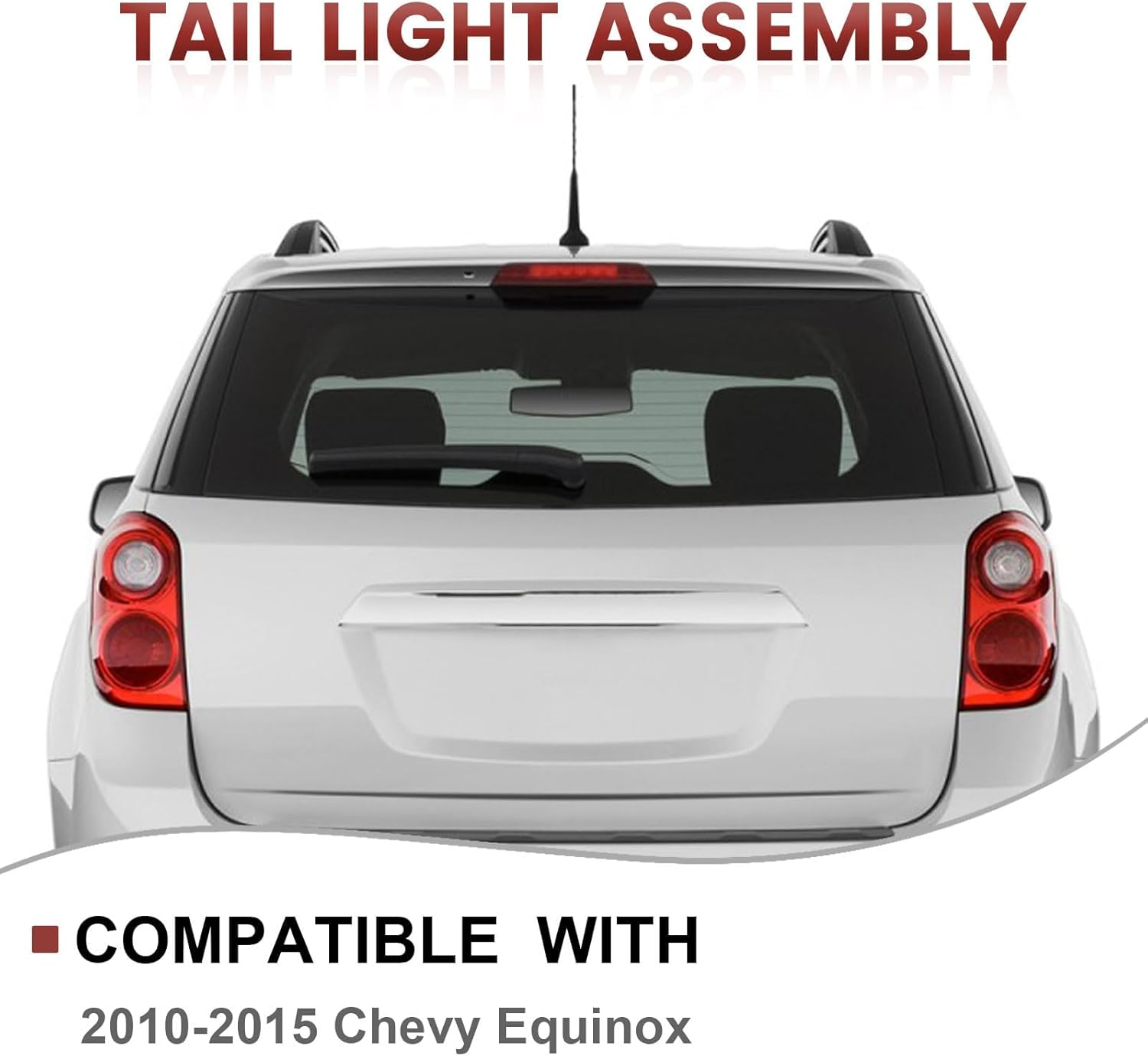 Tail Lights Assembly Compatible with 2010-2015 Chevy Equinox,Left Driver Side Rear Light Taillights Replacement # GM2801242