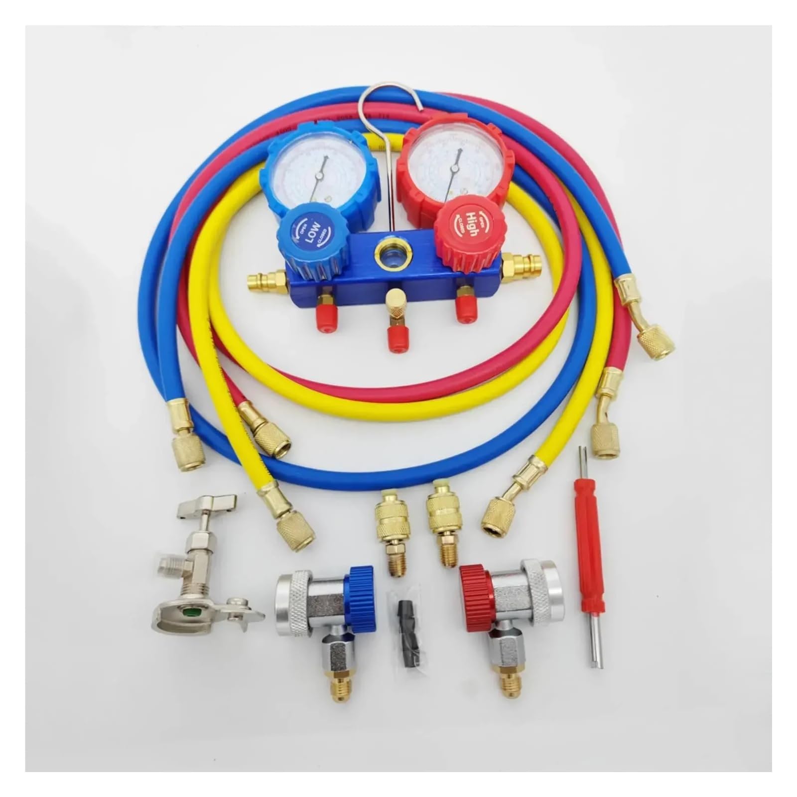 Wskaźnik kolektora AC do HVAC, R410A R22 R404A R134A narzędzie do ładowania czynnika chłodniczego, 3-drożny instrument diagnostyczny do elastyczności na miejscu, sprzęt dla profesjonalistów