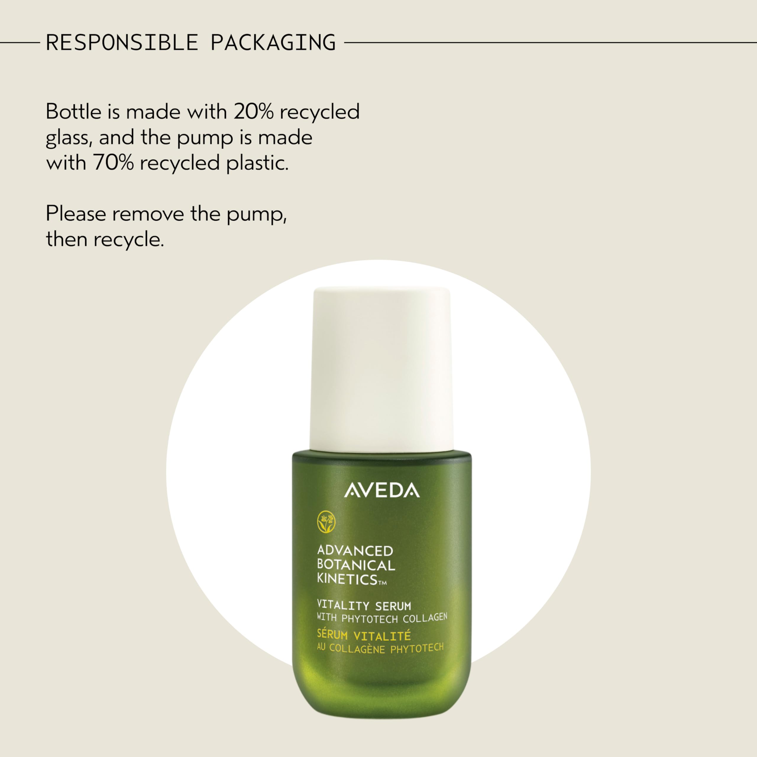 Aveda Advanced Botanical Kinetics Vitality Serum | Reduces the look of fine lines and wrinkles | Vegan | Full Size | 1 Fl Oz