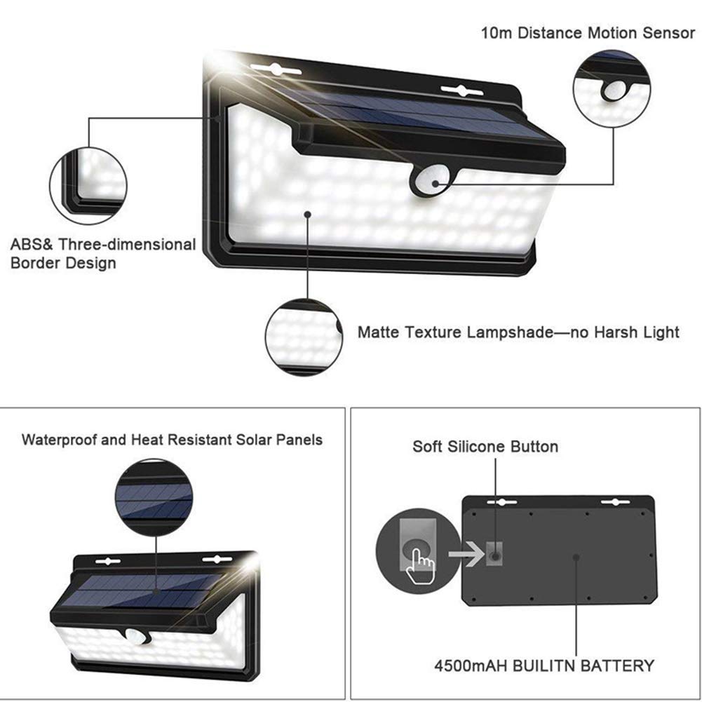 GRIFEMA DG1004-158, Solarleuchte für Außen 158 LED, Flamme Solarlampen mit Bewegungsmelder, 2 Stück