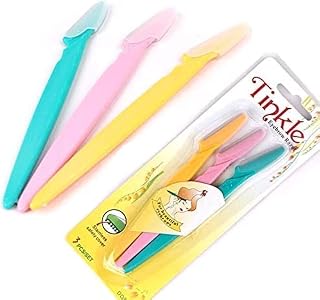 Dorco Tinkle Eyebrow Razors for Women, 6 Razors, Eyebrow Trimmer Dermaplaning Tool for Safe and Easy Facial Hair Removal for Women, Exfoliating Face With Stainless Steel Safety Cover for Sensitive Skin…
