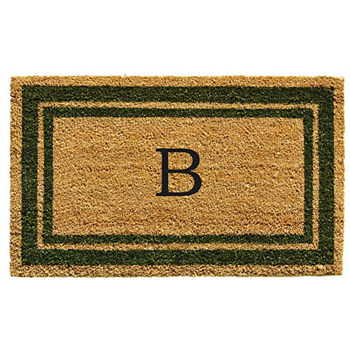 Calloway Mills 153041830B Sage Green Border 18" x 30" Monogram Doormat, (Letter B)