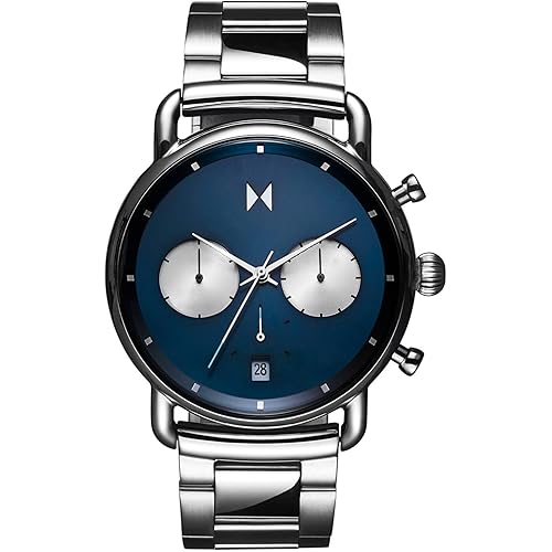 MVMT Blacktop II Analog Watch - Vintage Chronograph Watch for Men - Water-Resistant Watch 5 ATM/50 Meters - Premium Minimalist Men’s Watch - Stainless Steel - 42mm & 47mm