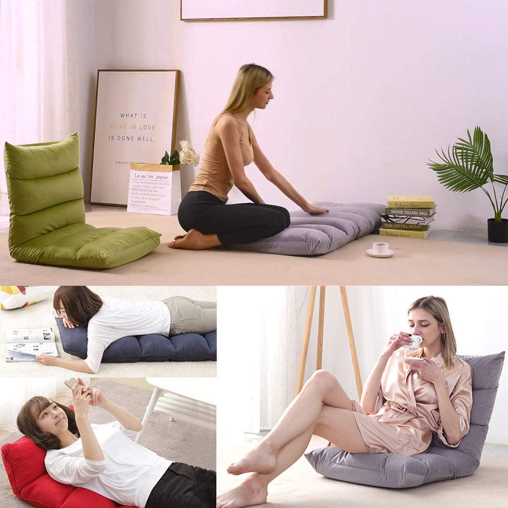 Silla plegable con diseño de tatami de algodón de alta elasticidad, con respaldo de 5 posiciones, totalmente montada, para salón, meditación, yoga, 150 kg de capacidad de peso