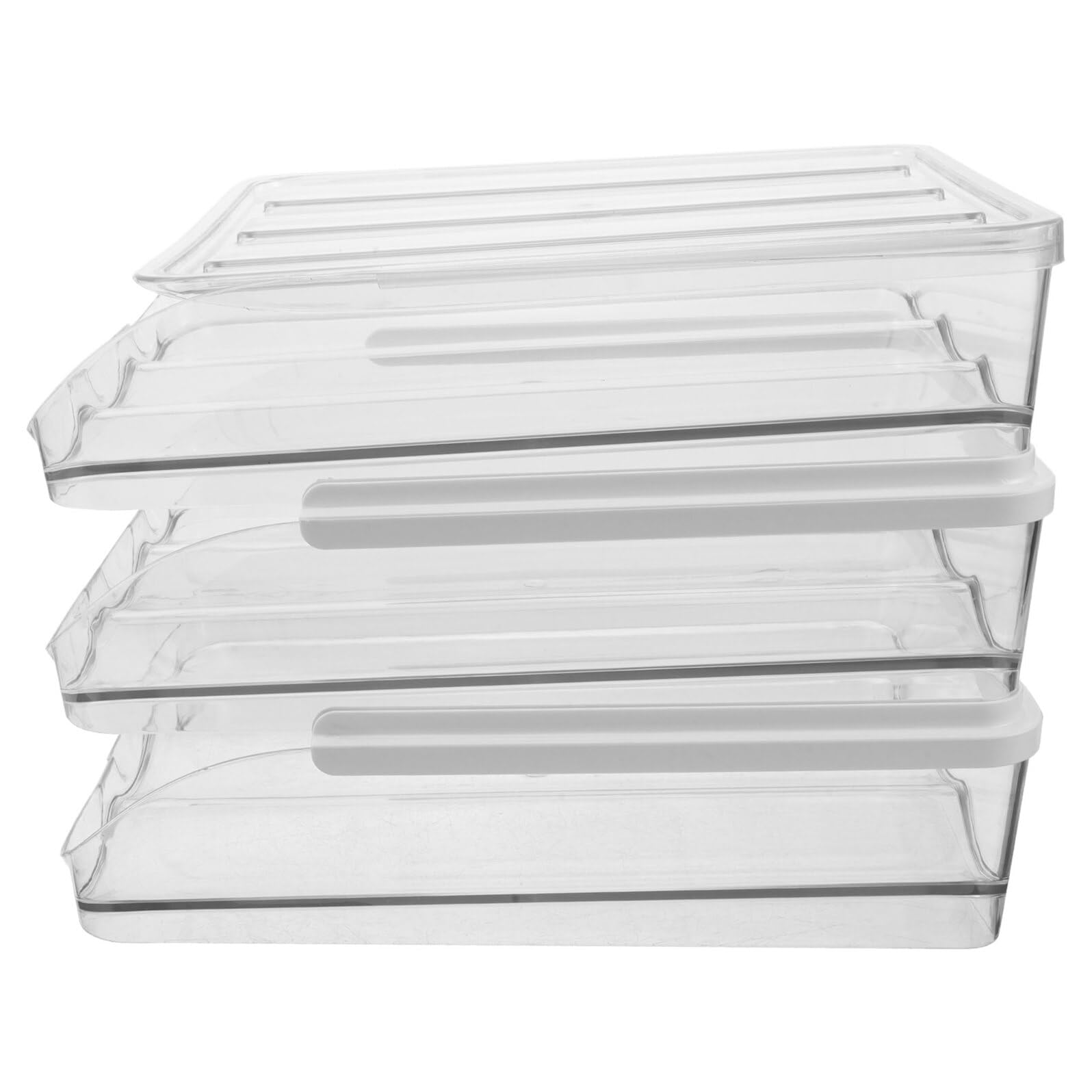 Mikinona plastic egg container kühlschrank organizer eierbehälter für kühlschranktür platzsparender rollender eierspender Speicherbehälter löschen eierhalter kühlschrankbox Transparent